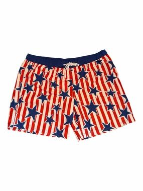 Mad Engine Men’s XL Patriotic USA Flag Stars Stripes Swim Trunks NWT Lined